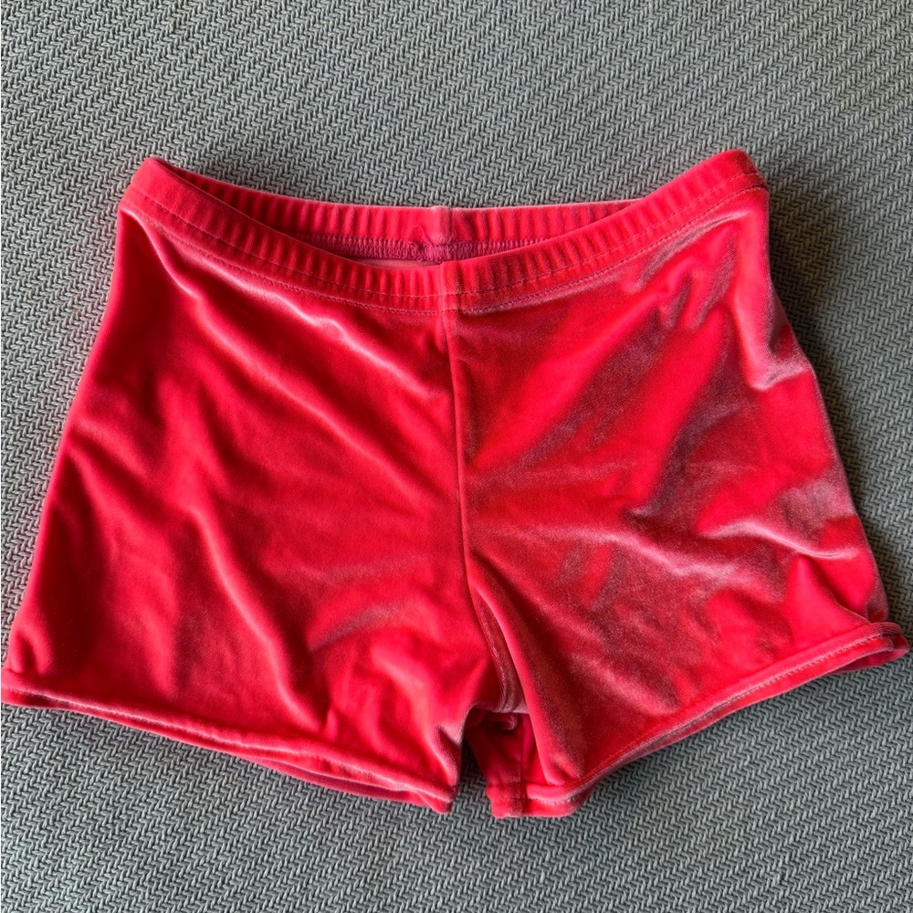 SATARA Pink Velvet Athletic Dance Childs Shorts size XL- Made in the USA!